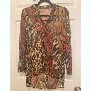 Long sleeved sheer blouse - M